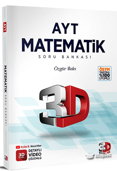 2025 AYT 3D Matematik Tamamı Video Çözümlü Soru Bankası 3D Yayınları