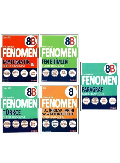 FENOMEN 8.SINIF LGS  5 KİTAPLIK SET SORU BANKASI 2025